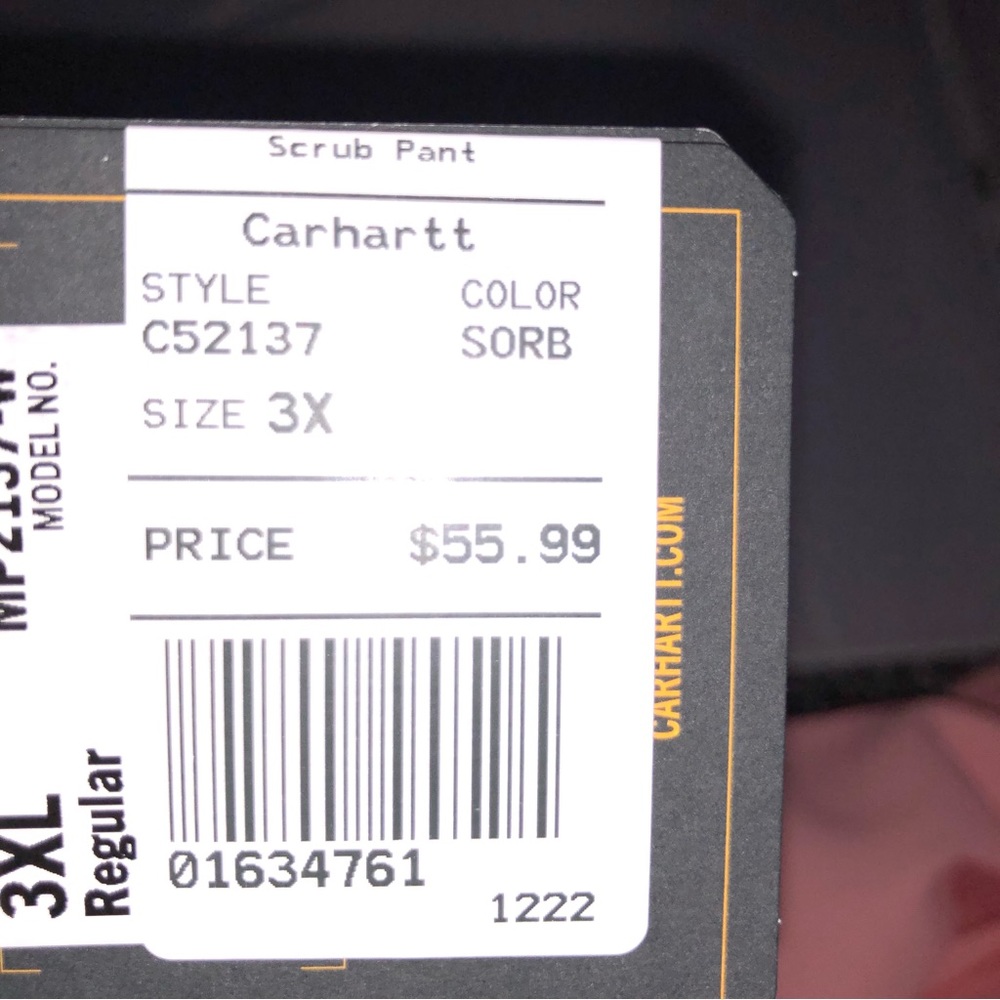 NWT Carhartt modern fit cargo jogger scrub pants color sorbet multi sizes - Picture 12 of 14